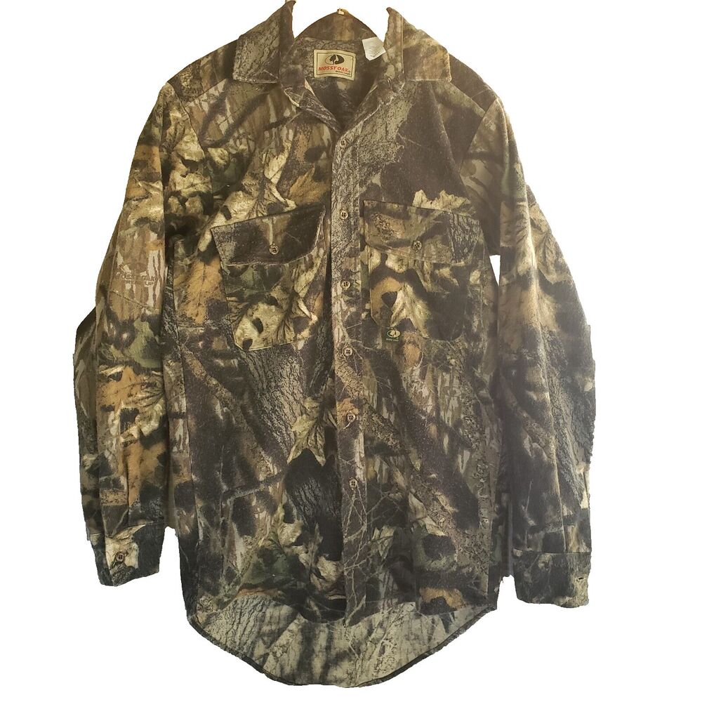 Mossy Oak Chamois Hunting Shirt Adult Size Small Great Shape 1990s Made in USA
